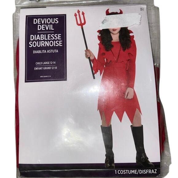 New Amscan Big Girls Devious Devil Halloween Costume Girls Large 12-14 - Picture 2 of 3